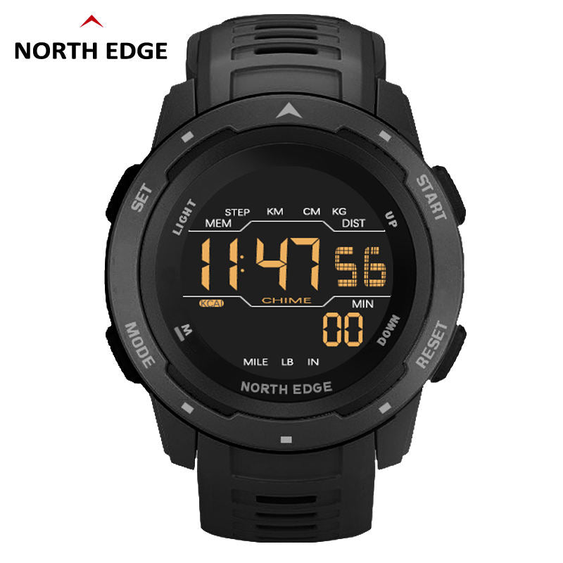 NORTH EDGE Outdoor Sports Watch – 50M Waterproof | Step Counter | Stopwatch & Countdown | Kids & Men | Premium Refurbished | 12-Month Warranty