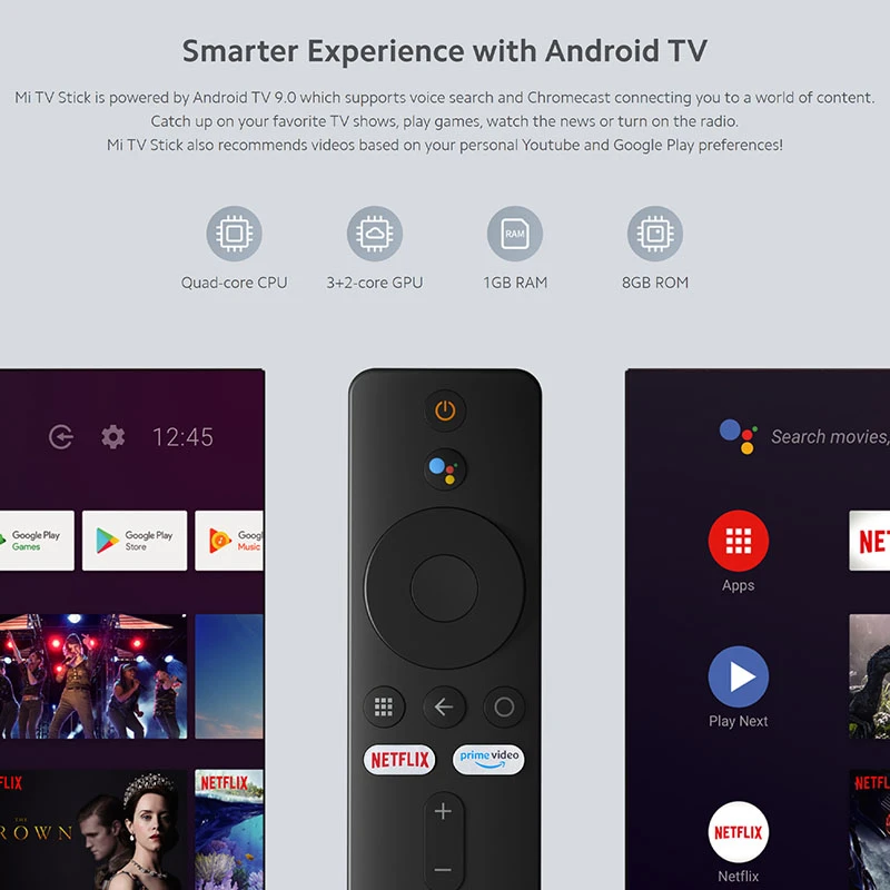 Original Global Xiaomi Mi TV Stick 1080P | Premium Refurbished | Android 9.0 | 12-Month Warranty