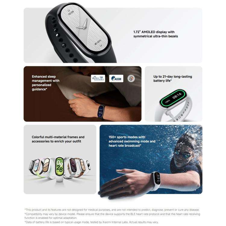 Original Xiaomi Smart Mi Band 10 1.72β AMOLED | Premium Refurbished | Waterproof 5ATM | 12-Month Warranty
