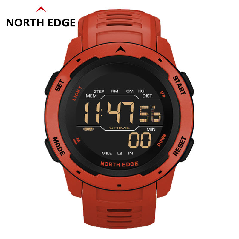 NORTH EDGE Outdoor Sports Watch – 50M Waterproof | Step Counter | Stopwatch & Countdown | Kids & Men | Premium Refurbished | 12-Month Warranty