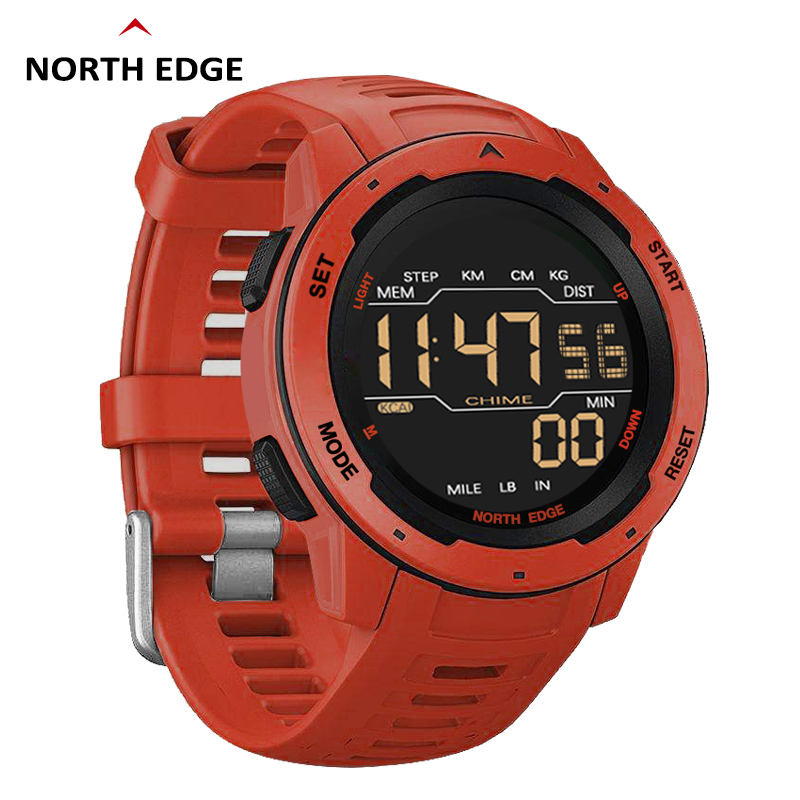 NORTH EDGE Outdoor Sports Watch – 50M Waterproof | Step Counter | Stopwatch & Countdown | Kids & Men | Premium Refurbished | 12-Month Warranty